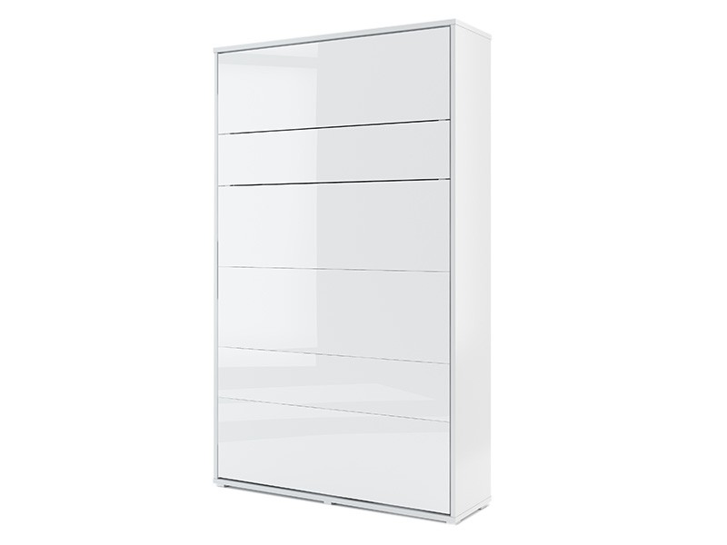 Bed Concept - Murphy Bed BC-02p - Vertical 120x200 - Glossy White - Modern Wall Bed