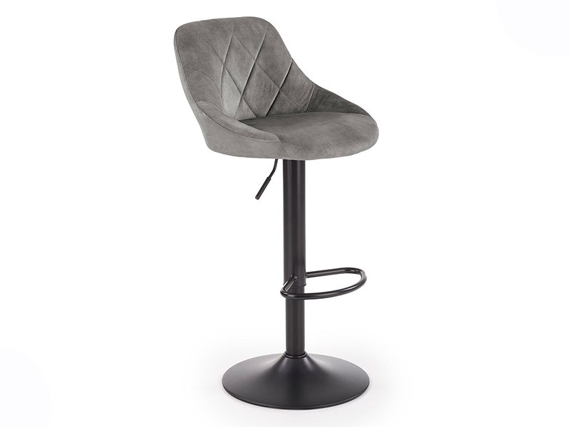 Halmar H-101 Grey Bar Stool - Velvet counter stool