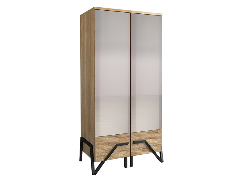  Mebin Pik Wardrobe With Mirror II Natural Oak Lager - Bedroom furniture collection - Online store Smart Furniture Mississauga