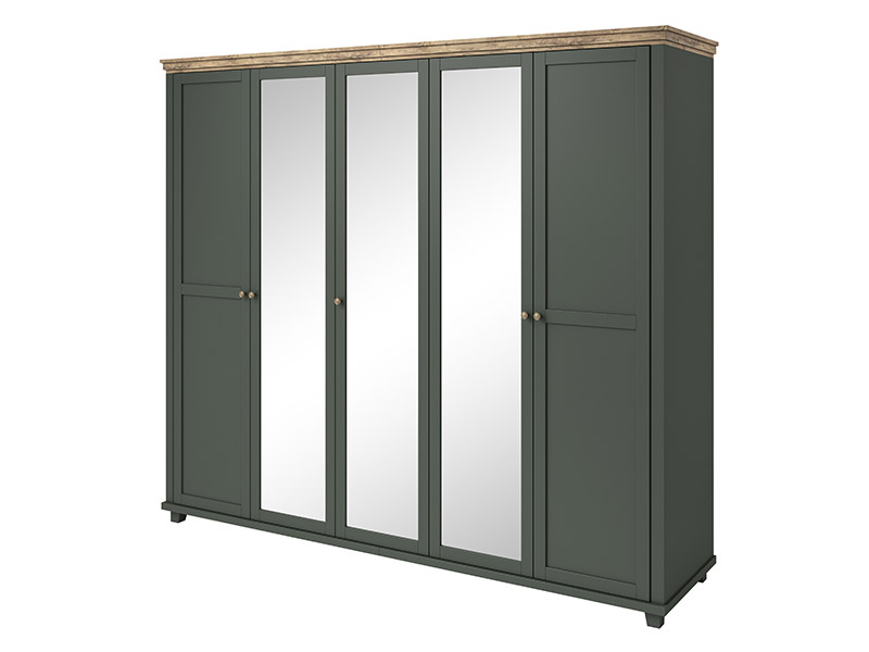  Helvetia Evora 5 Door Wardrobe Type 21 G/O - Green armoire - Online store Smart Furniture Mississauga