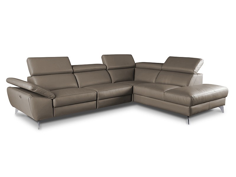 Des Sectional Panama - Dollaro Smog - Sofa with power recliner