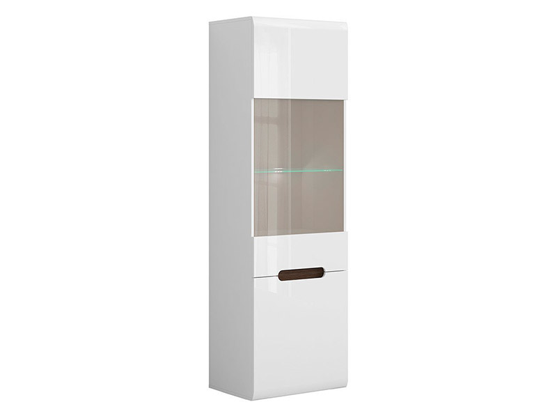  Azteca Trio Single Display Cabinet - High gloss white unit - Online store Smart Furniture Mississauga