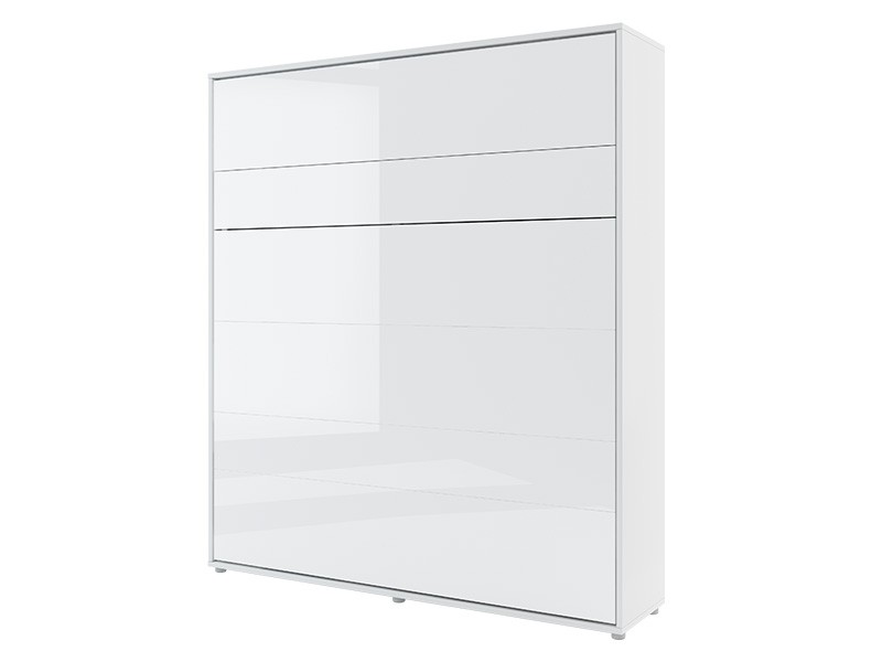 Bed Concept - Murphy Bed BC-13p - Vertical 180x200 - Glossy White - Modern Wall Bed