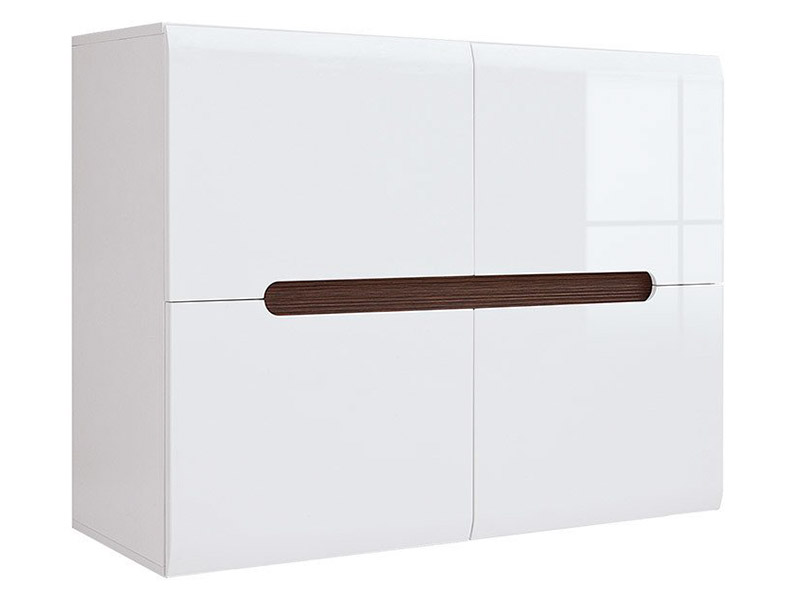  Azteca Trio 4 Door Storage Cabinet - Glossy white cabinet - Online store Smart Furniture Mississauga