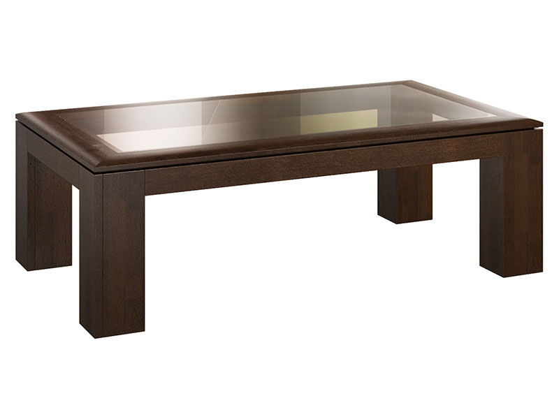  Mebin Rossano Coffee Table With Glass Oak Notte - High-quality European furniture - Online store Smart Furniture Mississauga