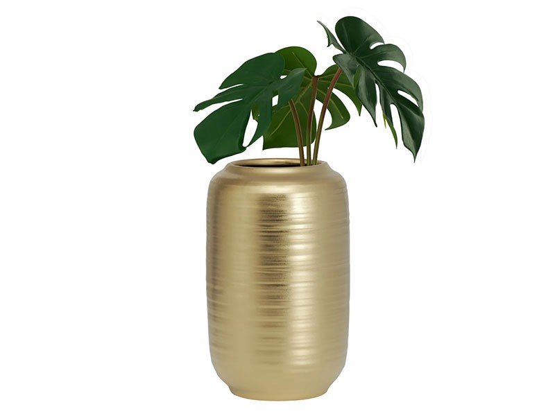 Torre &amp; Tagus Adina Tall Vase - Matte Gold Ceramic Vase