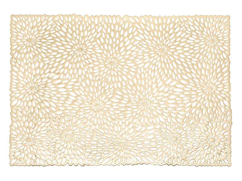  Torre & Tagus Floral Cutout PVC Placemat - Gold - Modern decor - Online store Smart Furniture Mississauga