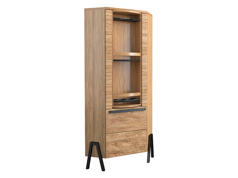  Mebin Pik Rotating Bar Cabinet Natural Oak Lager - Living room collection - Online store Smart Furniture Mississauga