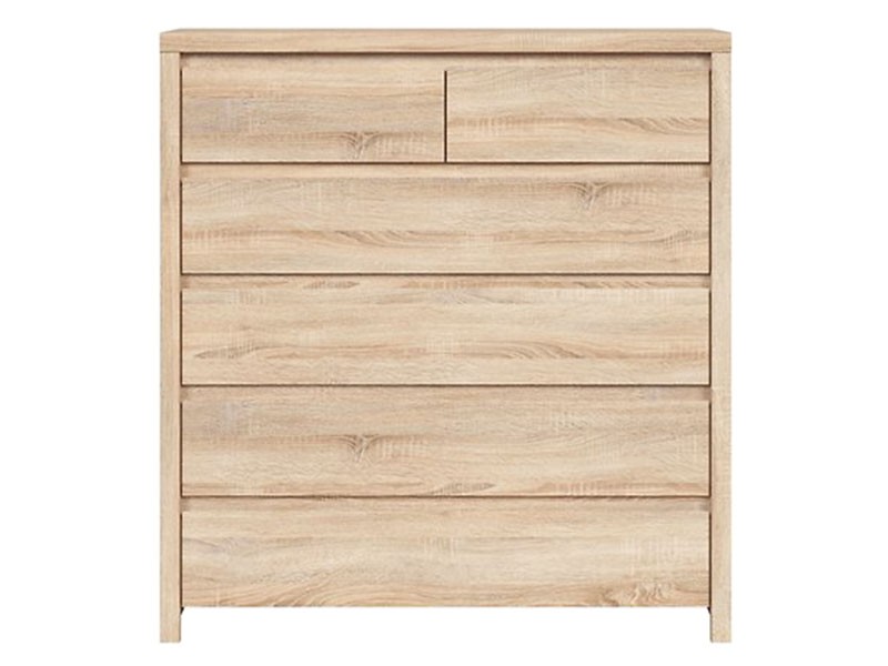 Kaspian Oak Sonoma 6 Drawer Dresser - Contemporary furniture collection