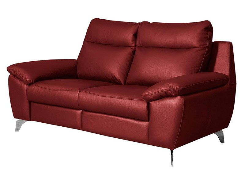  Des Loveseat Perle - Dollaro Red - Full grain leather sofa - Online store Smart Furniture Mississauga