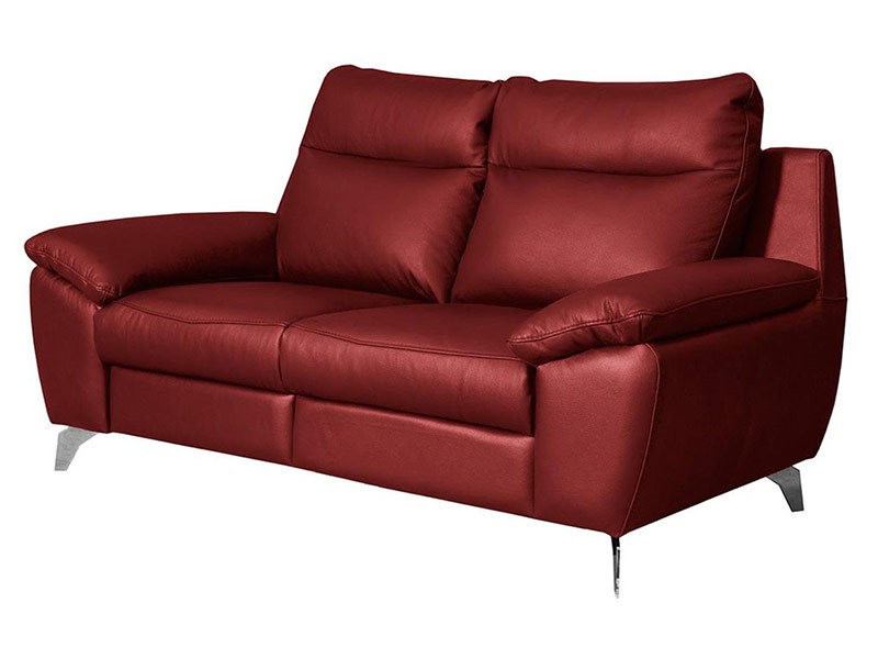 Des Loveseat Perle - Dollaro Red - Full grain leather sofa