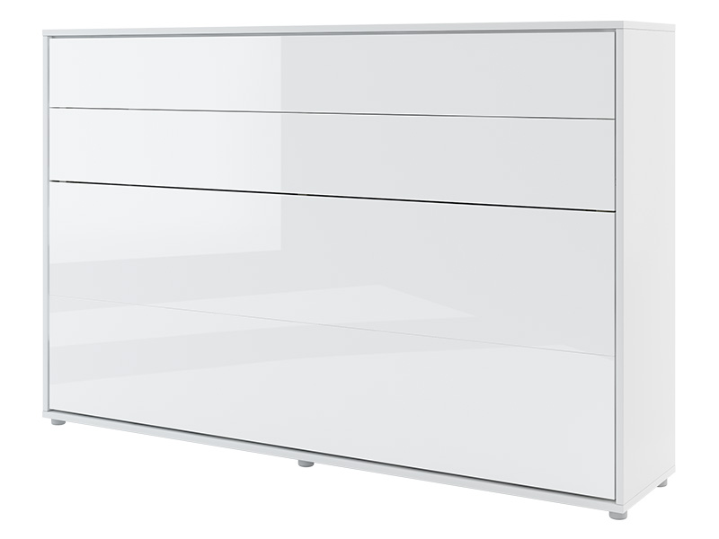  Bed Concept - Murphy Bed BC-04p - Horizontal 140x200 - Glossy White - Modern Wall Bed - Online store Smart Furniture Mississauga