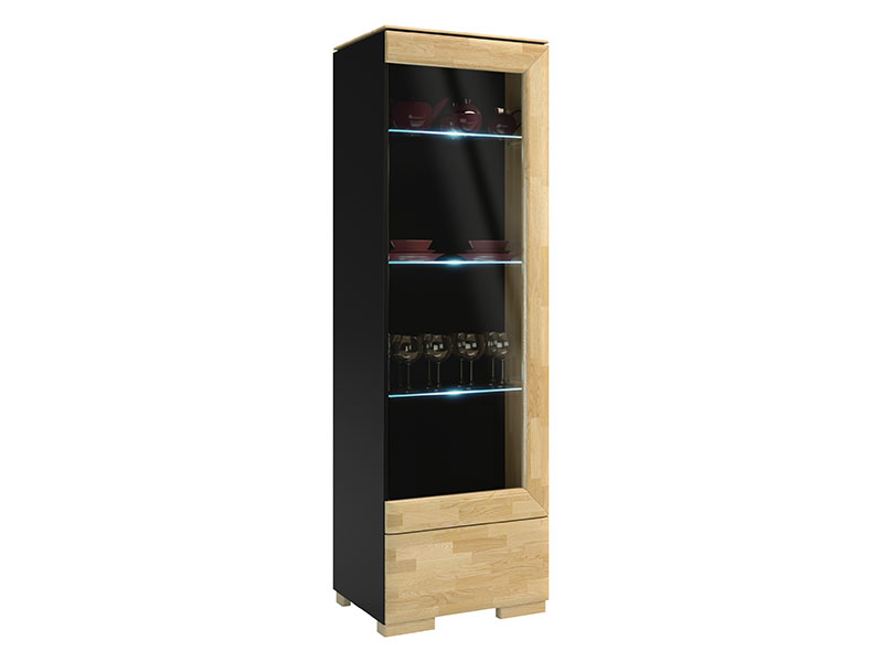  Mebin Rossano Display Cabinet Right Oak Bianco - High-quality European furniture - Online store Smart Furniture Mississauga