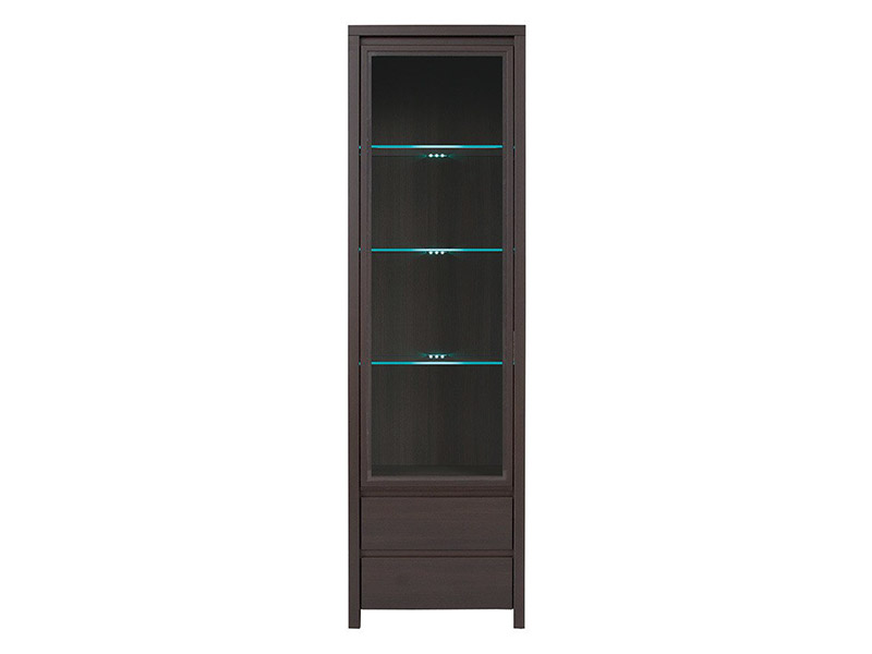  Kaspian Wenge Single Display Cabinet - Contemporary furniture collection - Online store Smart Furniture Mississauga