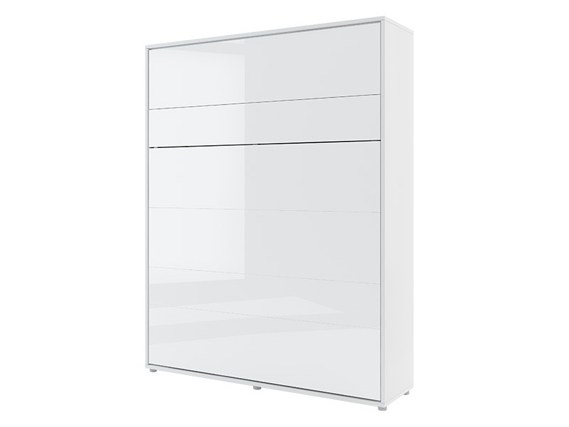 Bed Concept - Murphy Bed BC-12p - Vertical 160x200 - Glossy White - Modern Wall Bed