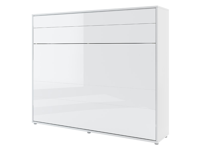  Bed Concept - Murphy Bed BC-14p - Horizontal 160x200 - Glossy White - Modern Wall Bed - Online store Smart Furniture Mississauga
