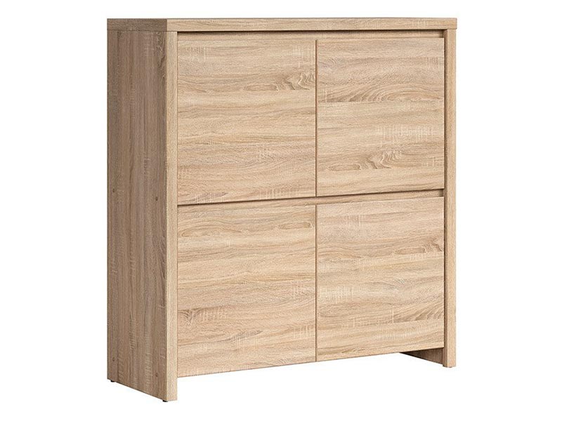  Kaspian Oak Sonoma 4 Door Storage Cabinet - Contemporary furniture collection - Online store Smart Furniture Mississauga