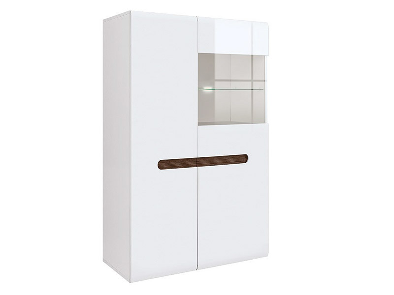  Azteca Trio 2 Door Display Cabinet - High gloss white cabinet - Online store Smart Furniture Mississauga
