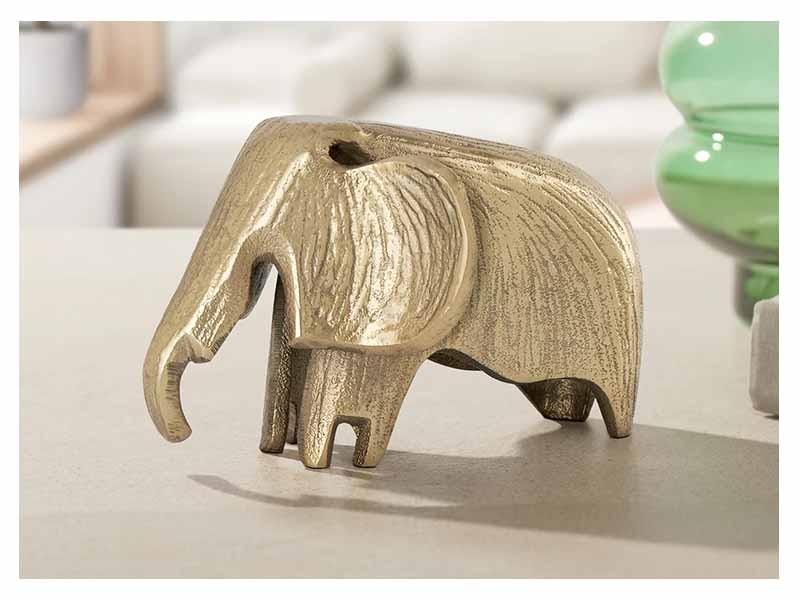 Torre &amp; Tagus Elephant Decor Sculpture - Gold Aluminum Elephant Sculpture
