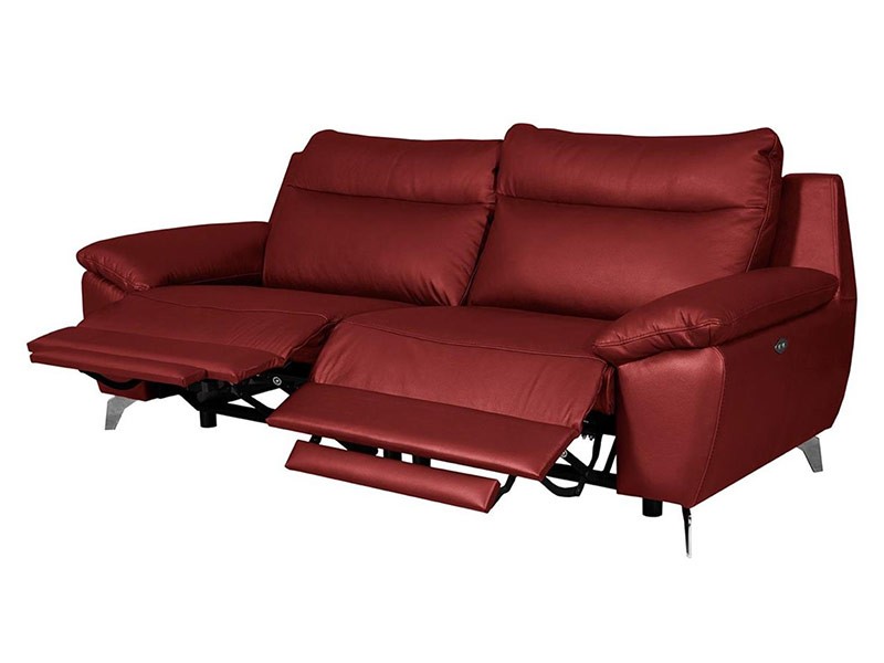 Des Sofa Perle 2,5TVE - Dollaro Red - Double power recliner