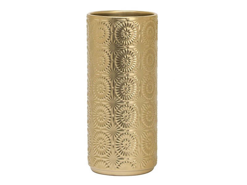 Torre &amp; Tagus Clara Embossed Mandala Ceramic Vase - Gold - Decorative vase