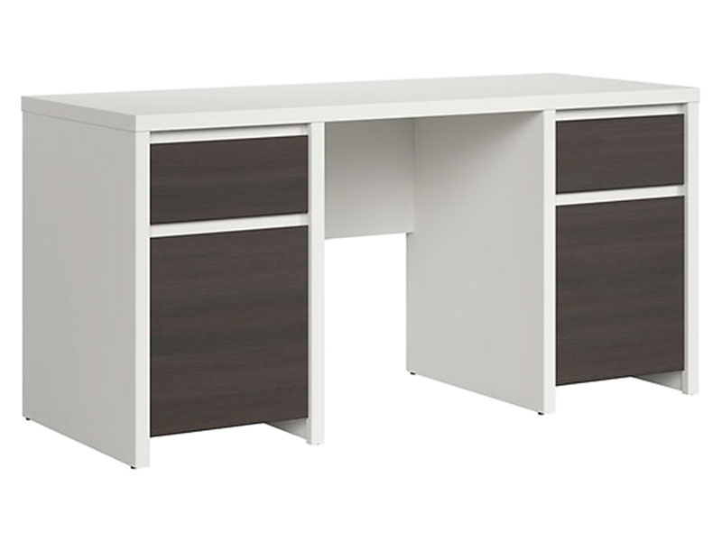  Kaspian White + Wenge Desk 160 - Large office desk - Online store Smart Furniture Mississauga