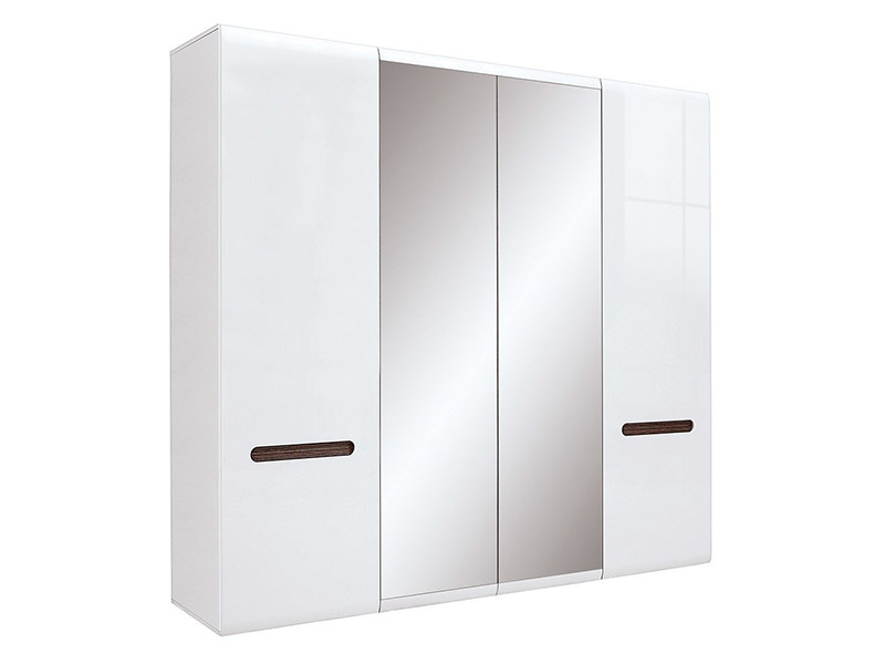  Azteca Trio 4 Door Wardrobe - Large, glossy white armoire - Online store Smart Furniture Mississauga