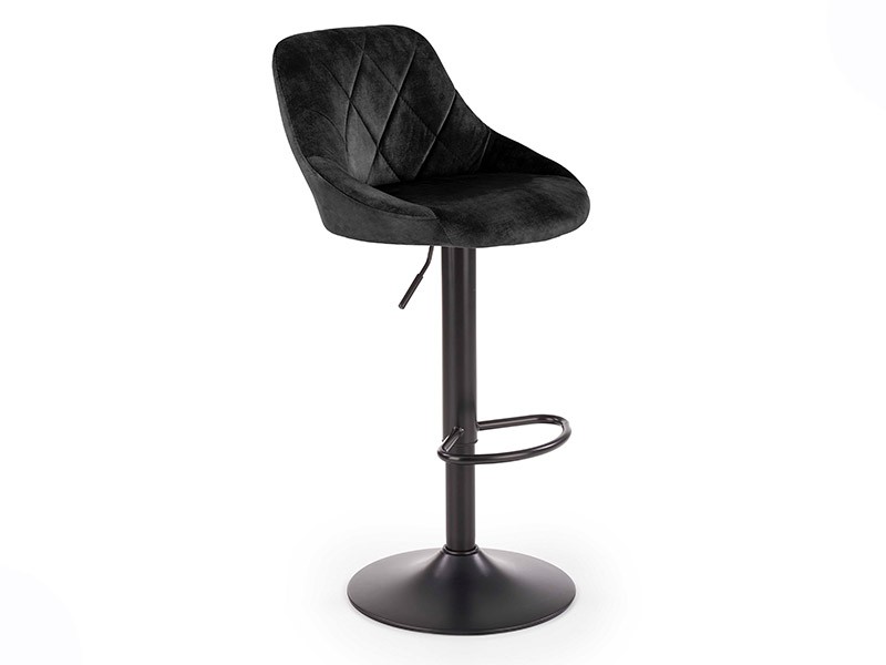 Halmar H-101 Black Bar Stool - Velvet counter stool