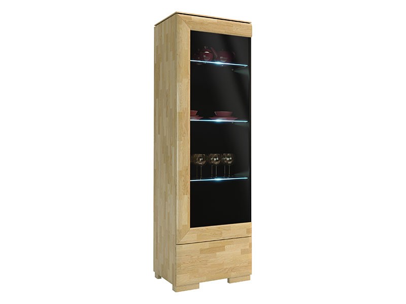 Mebin Rossano Display Cabinet Left Oak Bianco - High-quality European furniture