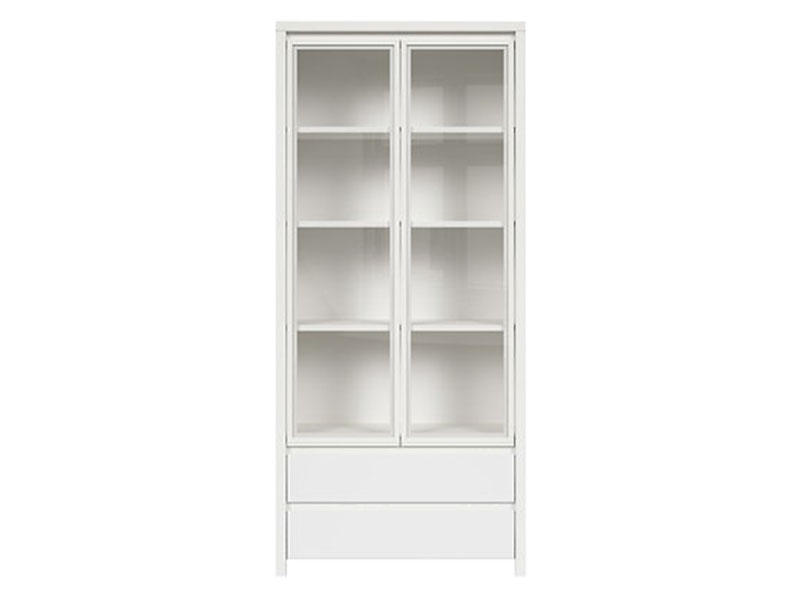  Kaspian White Double Display Cabinet - Contemporary furniture collection - Online store Smart Furniture Mississauga