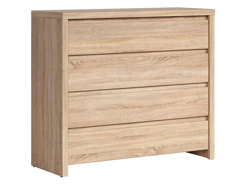 Kaspian Oak Sonoma 4 Drawer Dresser - Contemporary furniture collection