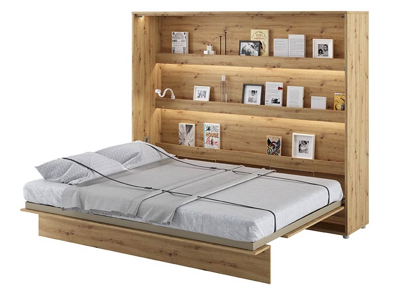 Bed Concept - Murphy Bed BC-14 - Horizontal 160x200 - Oak Artisan - Modern Wall Bed