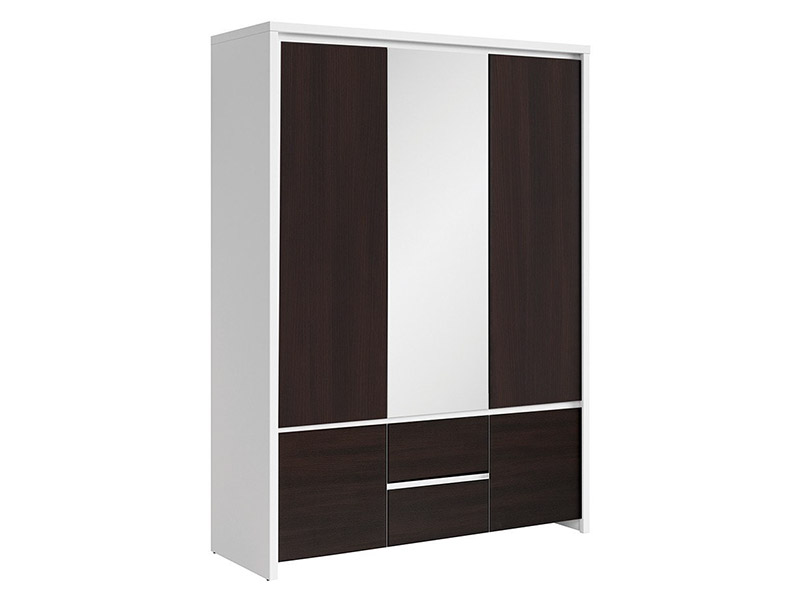  Kaspian White + Wenge 5 Door Wardrobe - Contemporary furniture collection - Online store Smart Furniture Mississauga