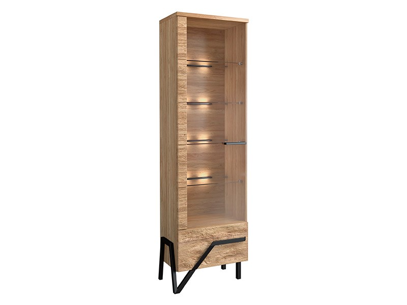 Mebin Pik Display Cabinet Natural Oak Lager - Left - Living room collection