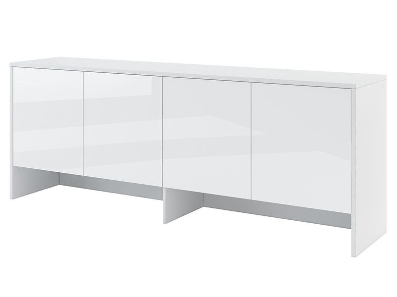 Bed Concept - Hutch BC-10p Glossy White - For modern wall bed