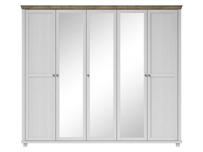 Helvetia Evora 5 Door Wardrobe Type 21 A/O - White armoire
