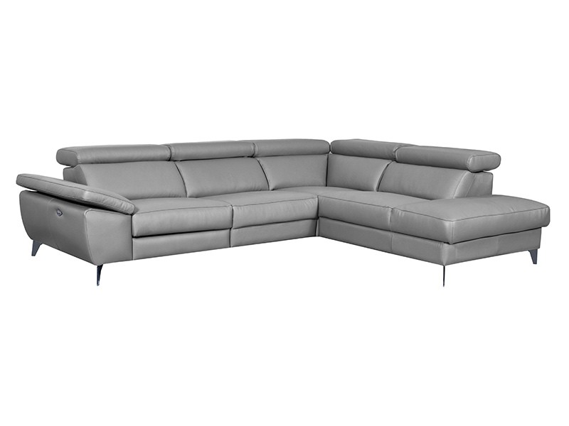 Des Sectional Panama - Dollaro Steel - Sofa with power recliner