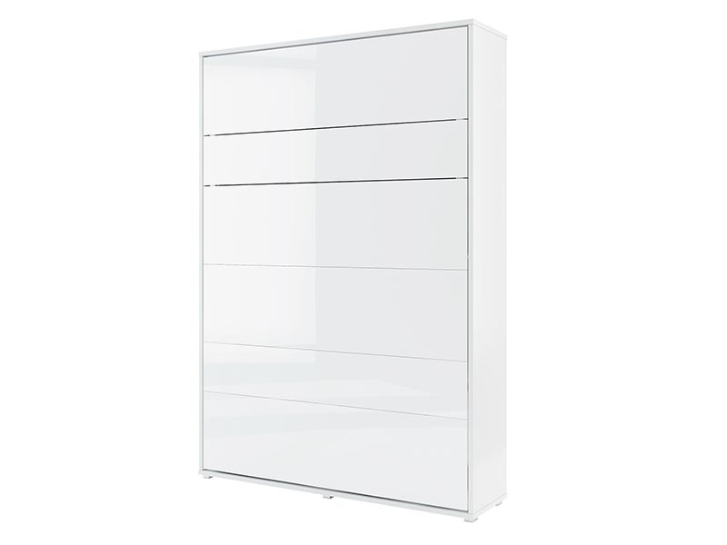  Bed Concept - Murphy Bed BC-01p - Vertical 140x200 - Glossy White - Modern Wall Bed - Online store Smart Furniture Mississauga