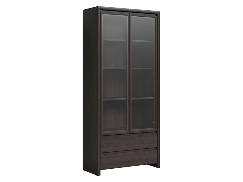  Kaspian Wenge Double Display Cabinet - Contemporary furniture collection - Online store Smart Furniture Mississauga