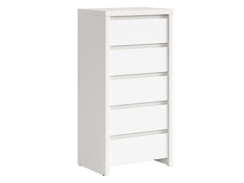 Kaspian White 5 Drawer Dresser - Contemporary furniture collection