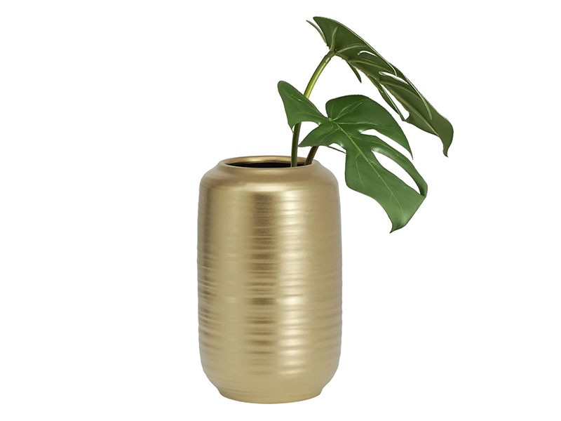 Torre &amp; Tagus Adina Short Vase - Matte Gold Ceramic Vase