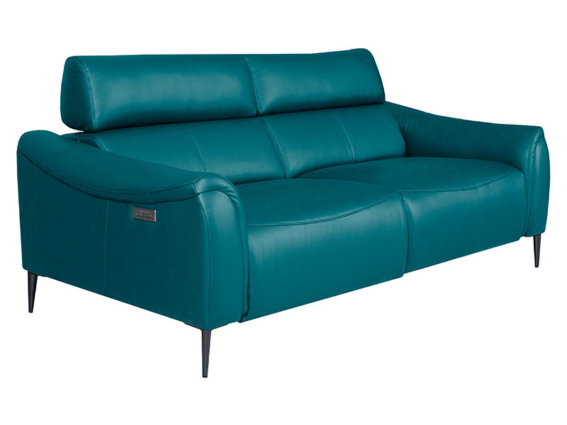  Des Sofa Milano 3TVE - Dollaro Turquoise - Double power recliner - Online store Smart Furniture Mississauga