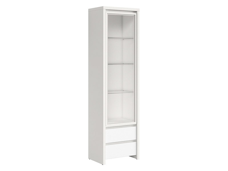  Kaspian White Single Display Cabinet - Contemporary furniture collection - Online store Smart Furniture Mississauga