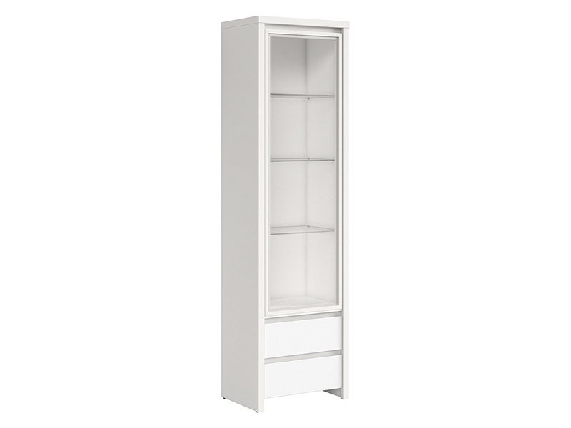Kaspian White Single Display Cabinet - Contemporary furniture collection