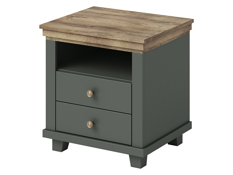  Helvetia Evora Nightstand Type 22 G/O - Green bedside table - Online store Smart Furniture Mississauga