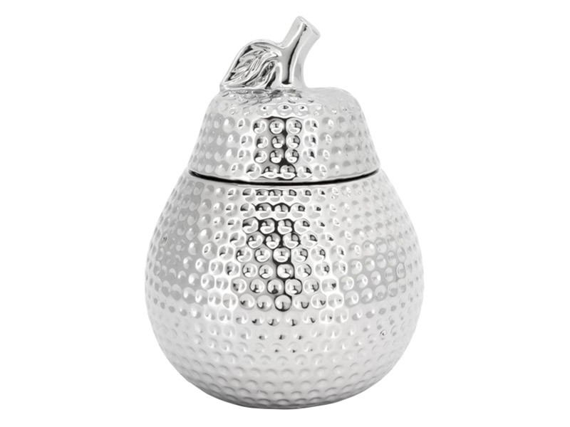 Torre &amp; Tagus Helio Hammered Ceramic Pear Canister - Decor Sculpture