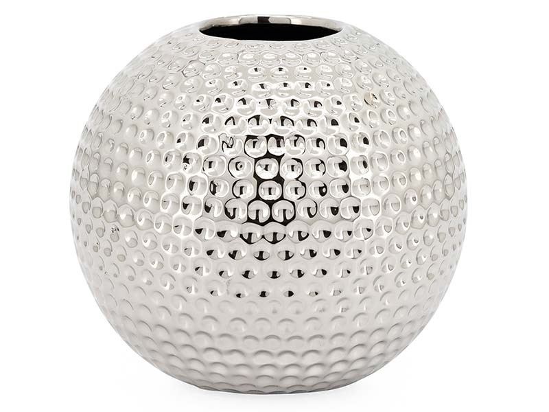 Torre &amp; Tagus Helio Hammered Ceramic Medium Diameter Ball Vase - Modern decor