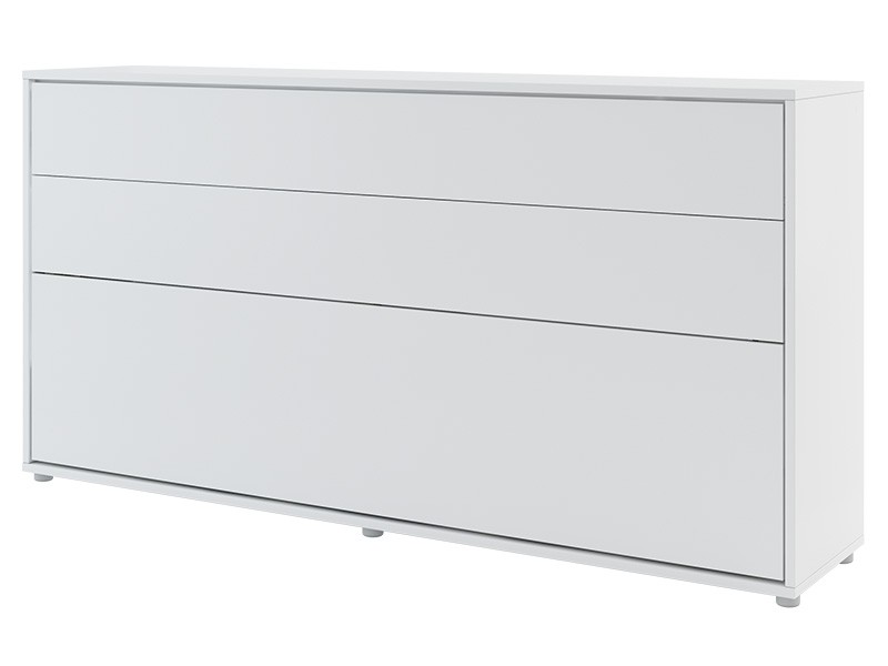 Bed Concept - Murphy Bed BC-06 - Horizontal 90x200 - Matte White - Modern Wall Bed