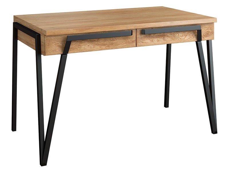 Mebin Pik 2 Drawer Desk Natural Oak Lager - Luxury furniture collection