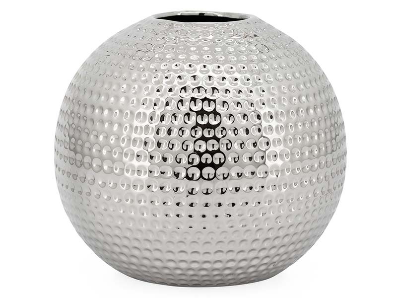 Torre &amp; Tagus Helio Hammered Ceramic Large Diameter Ball Vase - Modern decor